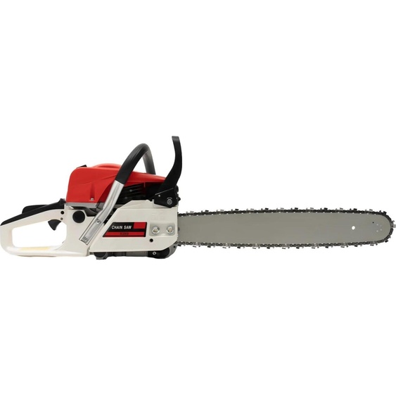 Tronçonneuse - Tronçonneuse à essence - 52 cm³ - 2 temps - Guide 50,8 cm - Manuelle - Pour labattage des arbres et le bois de chauffage - Rouge