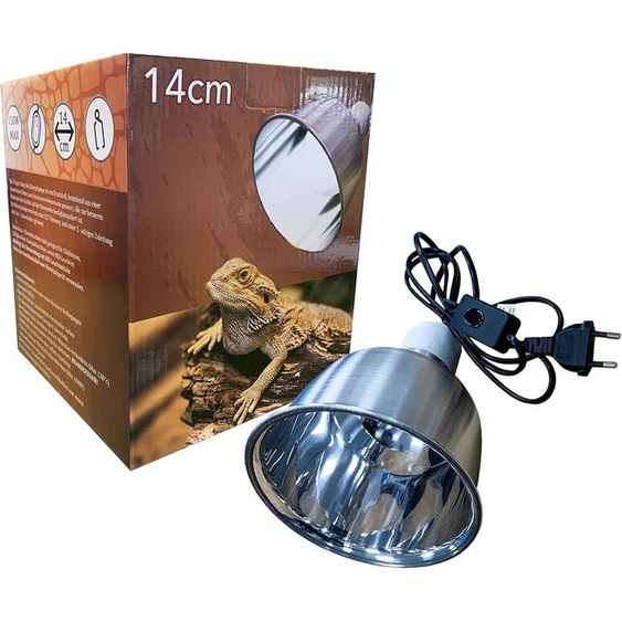 TropicShop - lampe de terrarium pour douille E27 porcelaine pour éclairage UV protection de lampe - lampe chauffante universelle pour reptiles abat-jour Ø 14cm