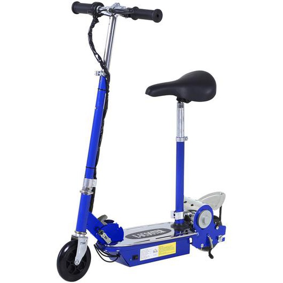 Trottinette Électrique Enfant Pliable 120w 10 Km/h Max. Hauteur Guidon Et Selle Réglable Bleu