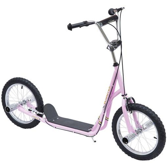 Trottinette Patinette Freestyle Grandes Roues Pneumatiques Ø 41 Cm Avec Pegs Rose