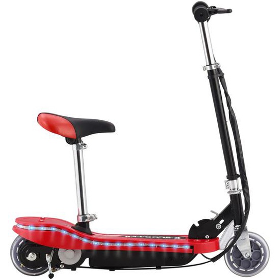 Trottinette pour enfants avec selle et LED 120 W rouge