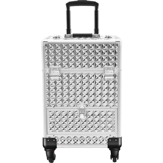 Trousse de maquillage, construction durable, manuvrabilité en douceur, argent