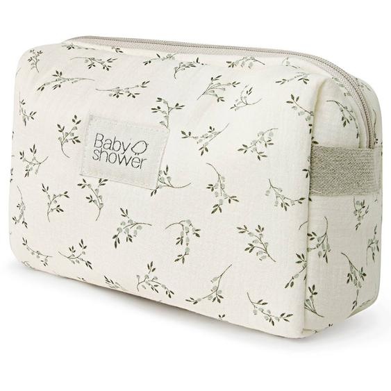 Trousse De Toilette Camila Ecru, Vert