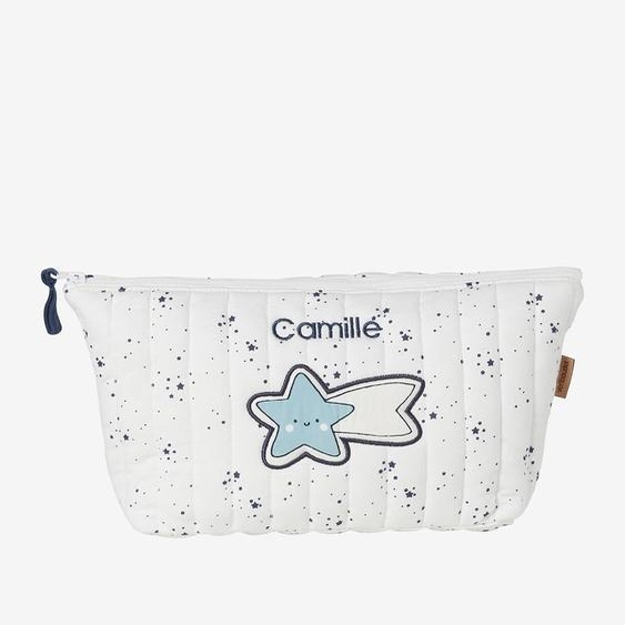 Trousse de toilette enfant en coton écru