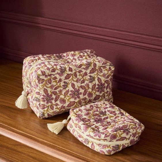 Trousse De Toilette Matelassée En Tissu Indien Imp Lombok