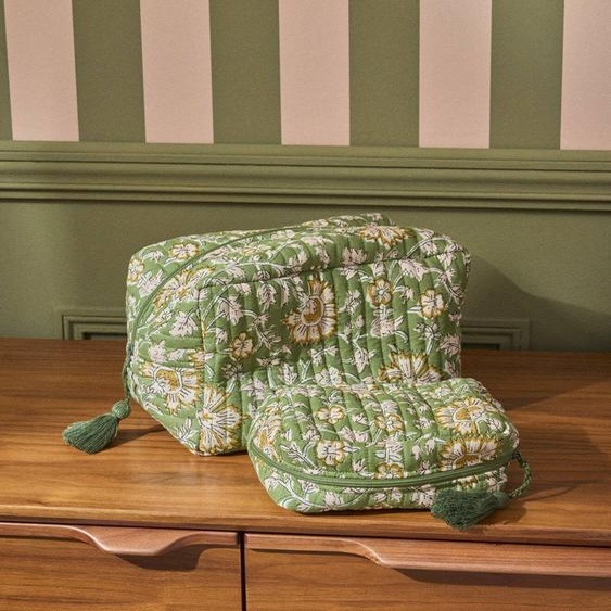 Trousse De Toilette Matelassée En Tissu Indien Imp Padang