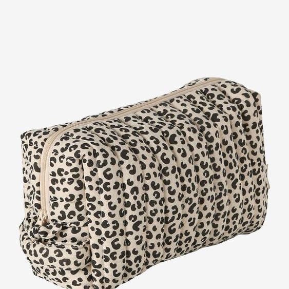 Trousse toilette Mama gaze coton beige imprimé