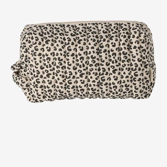 Trousse toilette Mama gaze coton beige imprimé