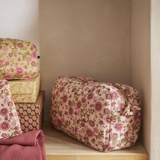 Trousse toilette rose imprimé