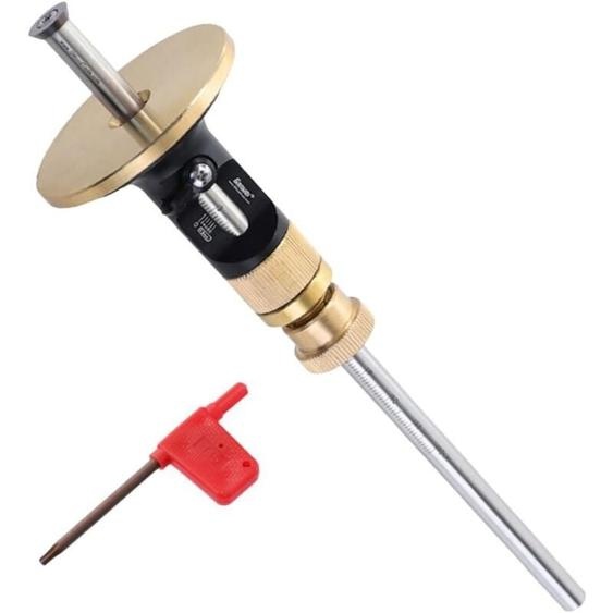Trusquin de traçage - Avec roue pour bois tendres et durs - Tournevis inclus b - Verrou de sécurité - Fonction de micro réglage