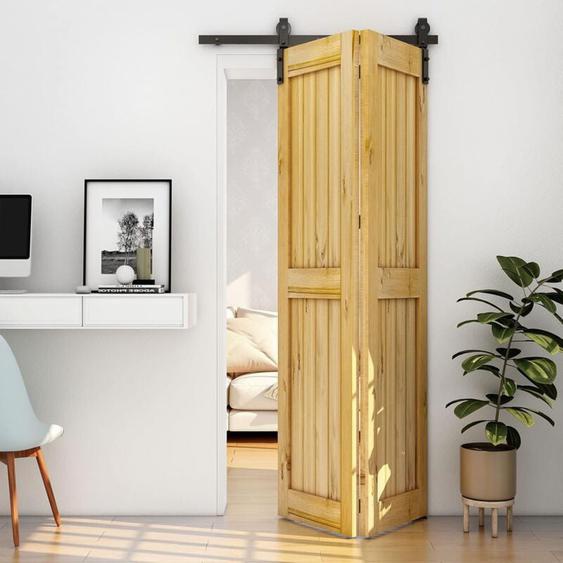 Tsmst - Rail de porte coulissante, fixation sur côté de porte, Double Porte en système pliant 92CM