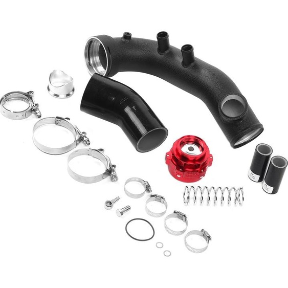 Tube de turbocompresseur dadmission dair avec kit BOV rouge, tuyau en silicone en alliage daluminium, adapté au moteur N54