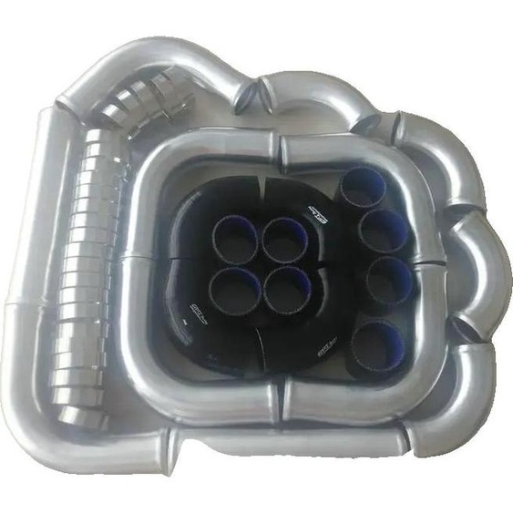 Tube Intercooler, matériau aluminium, 64mm de diamètre, compatibilité universelle, kit dinstallation complet