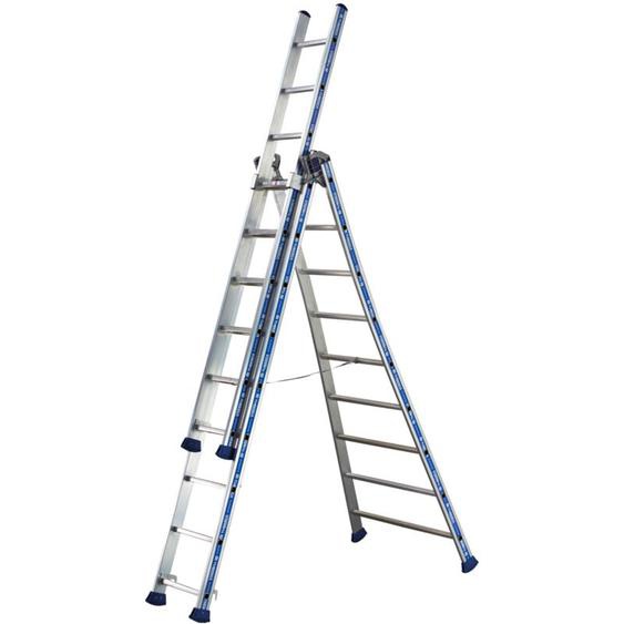 Tubesca Comabi - Echelle transformable 3 plans 3x7 marches - Hauteur de travail max 5,8m - 2443607