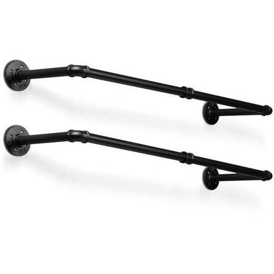 Tubiaz Lot de 2 Portant à Vêtements Industriel, Tringle à Vêtements Murale 92cm, Barre de Tuyau PORTE-CINTRE POUR DRESSING