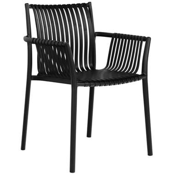 Tulsa - Lot de 2 chaises de jardin en plastique - Couleur - Noir