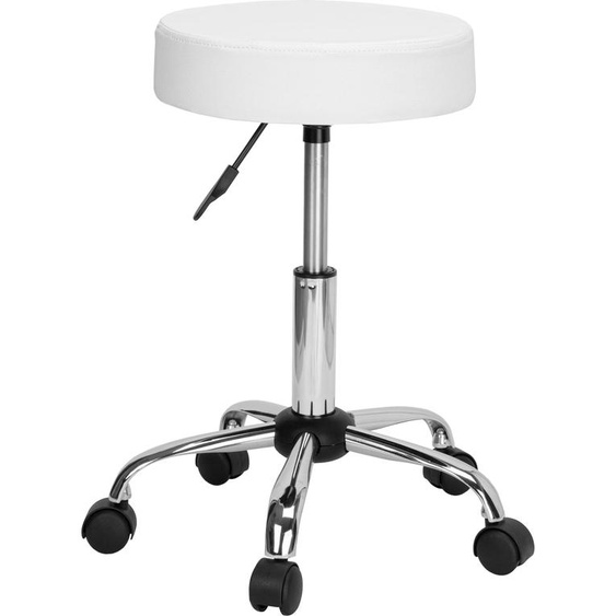 TULSA Tabouret tournant cosmétique Blanc, réglable en hauteur