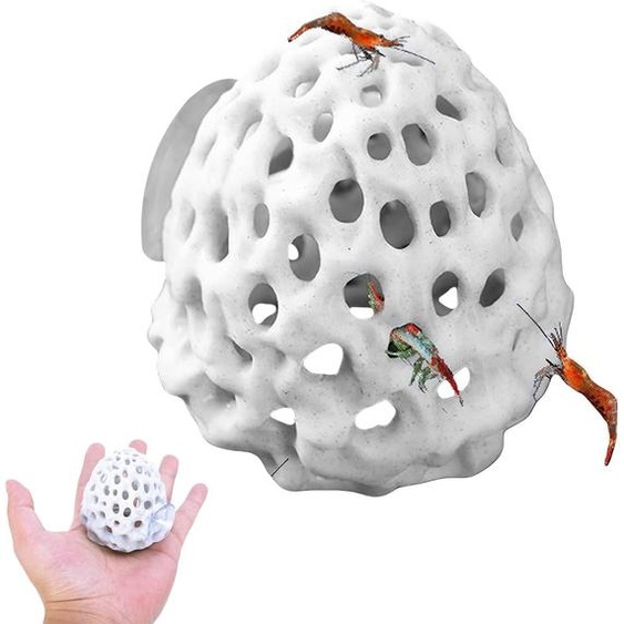 Tunnel daquarium avec ventouse, design poreux, 8x7 cm, pour crevettes et petits poissons
