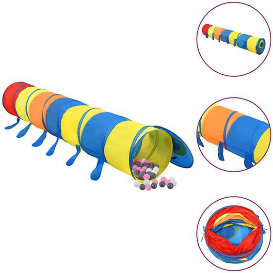 Tunnel de jeu pour enfants avec 250 balles Multicolore 245 cm