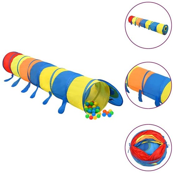 Tunnel de jeu pour enfants avec 250 balles Multicolore 245 cm