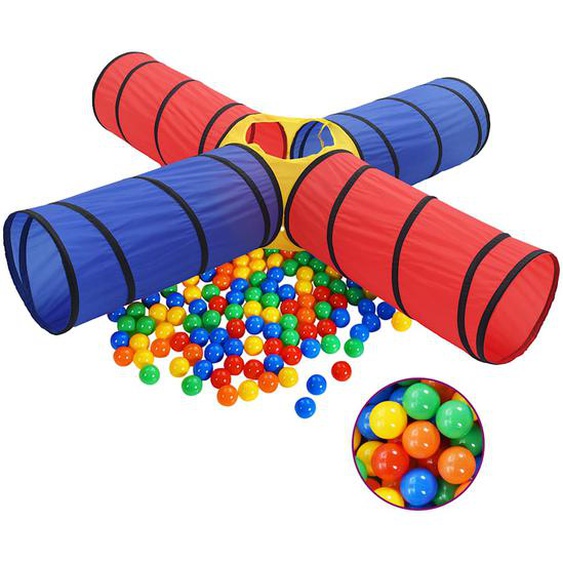 Tunnel de jeu pour enfants avec 250 balles Multicolore