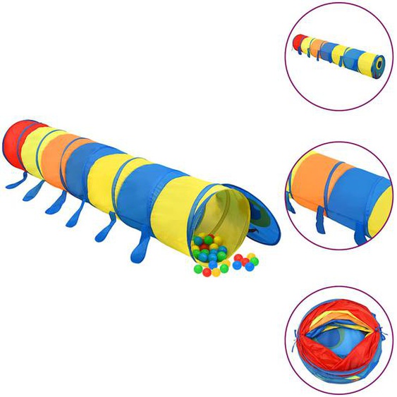 Tunnel de jeu pour enfants Multicolore 245 cm Polyester