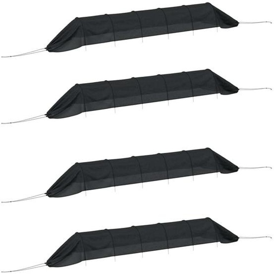 Tunnels en filet 4 pcs noir acier et polyéthylène