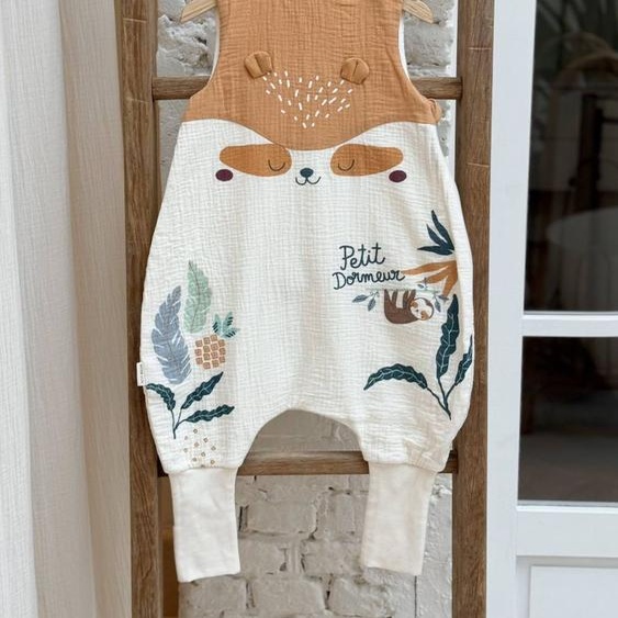 Turbulette Dété En Gaze De Coton Avec Pieds Retroussables Baroudeur Ecru