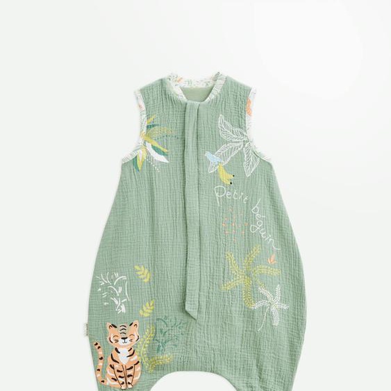 Turbulette Dété En Gaze De Coton Avec Pieds Retroussables Kanha Vert