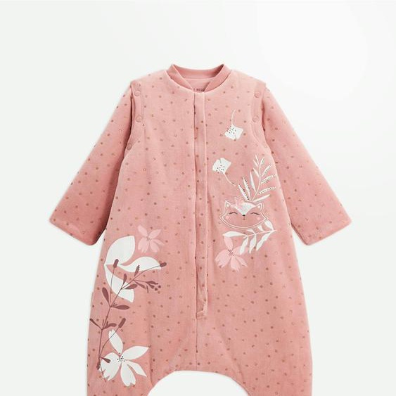 Turbulette Dhiver En Velours Avec Pieds Retroussables Et Manches Amovibles Bébé Rosa Rose