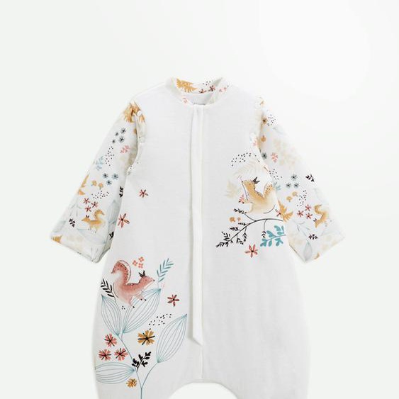 Turbulette Dhiver En Velours Avec Pieds Retroussables Et Manches Amovibles Bloom Ecru