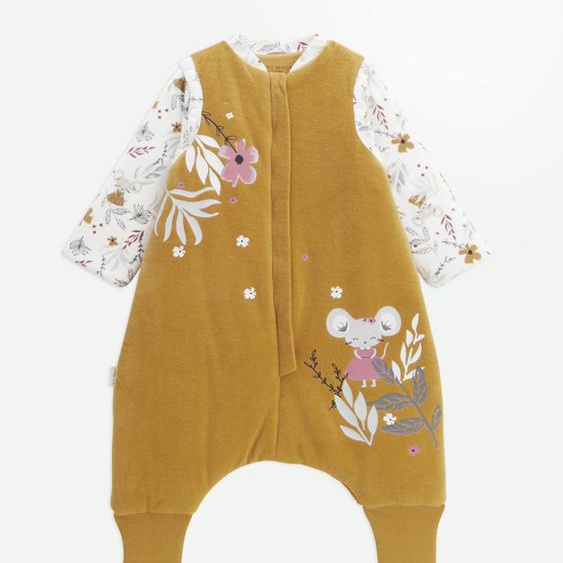 Turbulette Dhiver En Velours Avec Pieds Retroussables Et Manches Amovibles Charlie Ocre