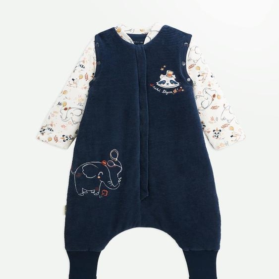 Turbulette Dhiver En Velours Avec Pieds Retroussables Et Manches Amovibles Cirque Dautomne Bleu