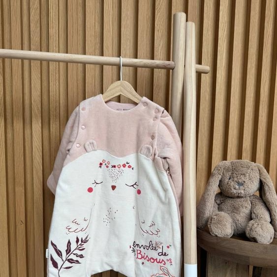 Turbulette Dhiver En Velours Avec Pieds Retroussables Et Manches Amovibles Manouk Ecru