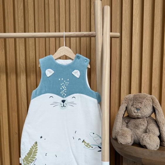 Turbulette Dhiver En Velours Avec Pieds Retroussables Oscar Bleu