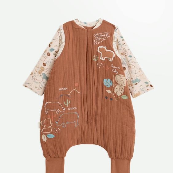 Turbulette Tog 2 En Gaze De Coton Avec Pieds Retroussables Et Manches Amovibles Kansas City Camel