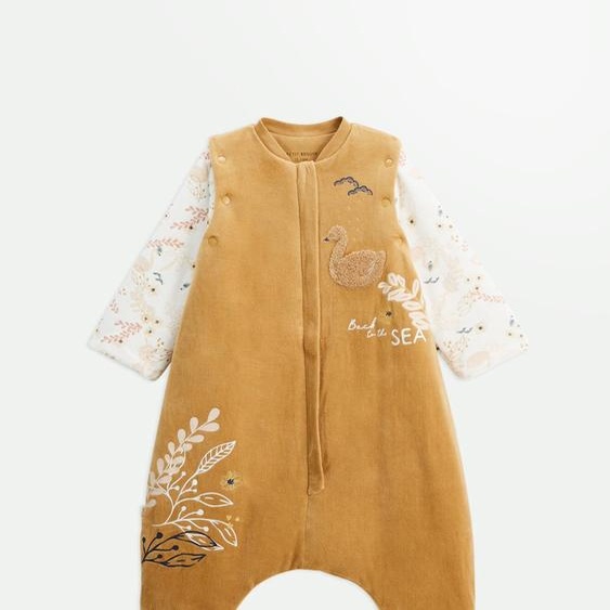 Turbulette Tog2 En Velours Avec Pieds Retroussables Et Manches Amovibles Swan Ocre