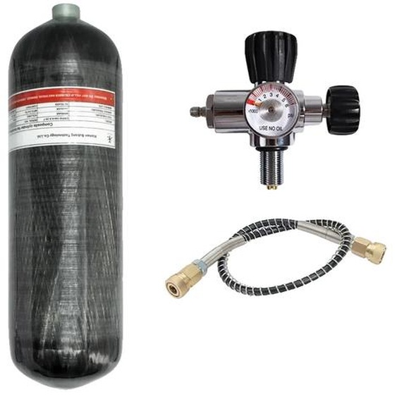 TUXING Vérin en fibre de carbone 4500psi, volume 6,8L, pression de service 300 BAR , 6,8L avec valve A