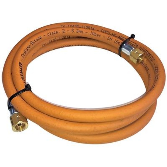 Tuyau à gaz propane-butane Zatech 15 m 10 bars Ø 6,3 mm Raccord femelle 1/4 - 1/4 pouce LKS avec raccord rapide jusquà -30 °C pour barbecues à gaz de camping