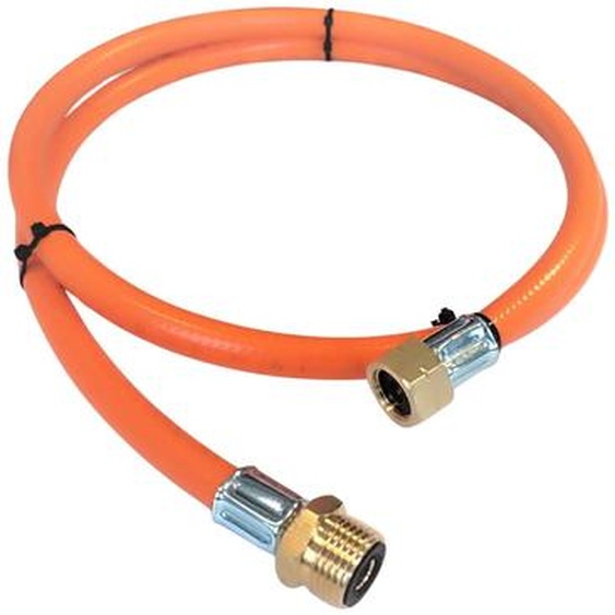 Tuyau à gaz propane-butane Zatech 3 m 20 bars Ø 9 mm filetage intérieur 1/4 - filetage extérieur 3/8 jusquà -30 °C Tuyau à gaz propane pour barbecues à gaz