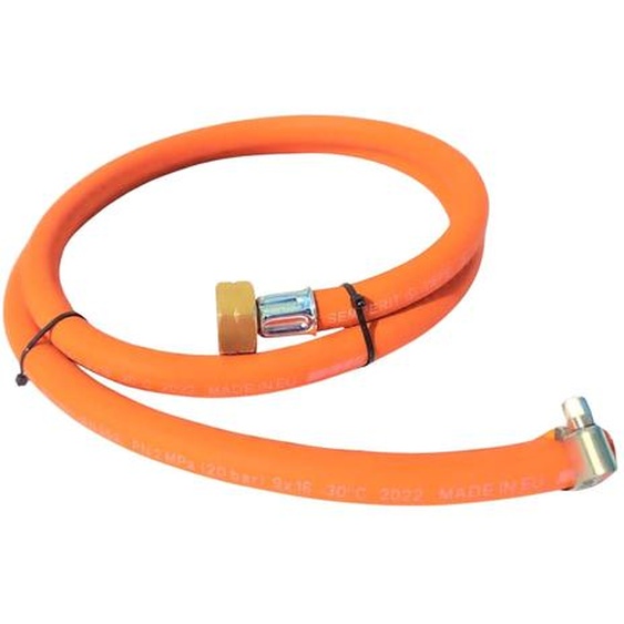 Tuyau à gaz propane-butane Zatech 5 m 20 bars Ø 9,0 mm 21,8 mm filetage à gauche x extrémité ouverte avec collier de serrage Bouteille de gaz 11 kg Barbecue à gaz Chauffage