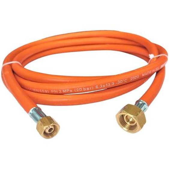 Tuyau à gaz propane-butane Zatechs 15 m 20 bars Ø 6,3 mm Raccord femelle 1/4 - 21,8 pouces LKS avec raccord rapide jusquà -30 °C pour barbecues à gaz de camping