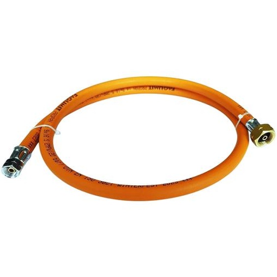 Tuyau à gaz propane-butane Zatechs 15 m 20 bars Ø 9,0 mm raccord combiné W21,8 x raccord fileté à gauche 3/8 tuyau de raccordement 11 kg sur bouteille de gaz 1 kg, 2 kg, 3 kg