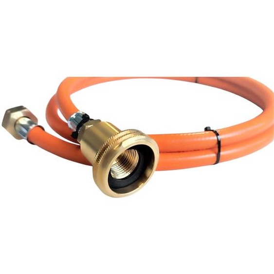 Tuyau à gaz propane-butane Zatechs Tuyau de ravitaillement 2 m 20 bars Ø 9,0 mm 21,8 mm filetage intérieur x 21,8 mm filetage extérieur pour bouteilles de gaz ACME Camper Station-service