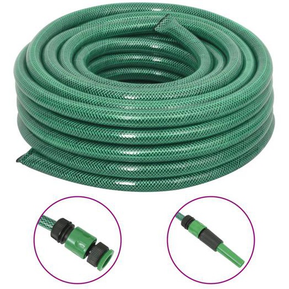 Tuyau darrosage avec jeu de raccords vert 0,75 50 m PVC