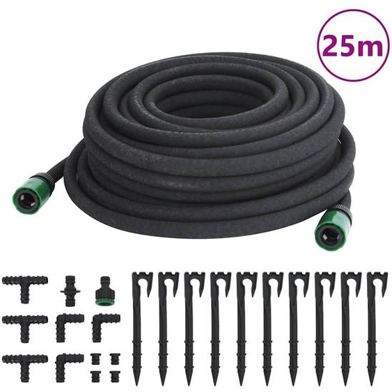 Tuyau darrosage de jardin noir 0,6 25 m caoutchouc