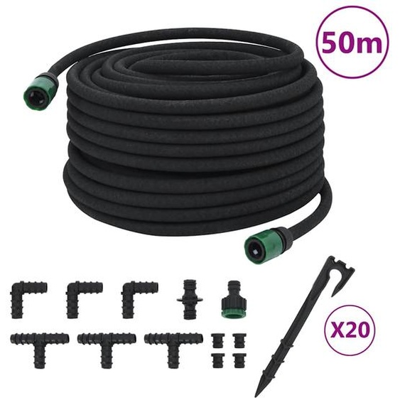 Tuyau darrosage de jardin noir 0,6 50 m caoutchouc