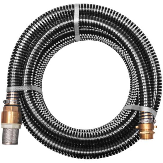 Tuyau daspiration avec raccords en laiton 7 m 25 mm Noir