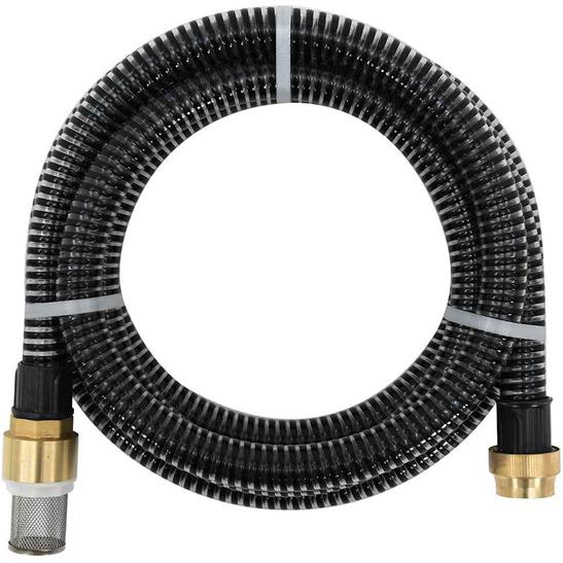 Tuyau daspiration avec raccords en laiton noir 1,1 25 m PVC