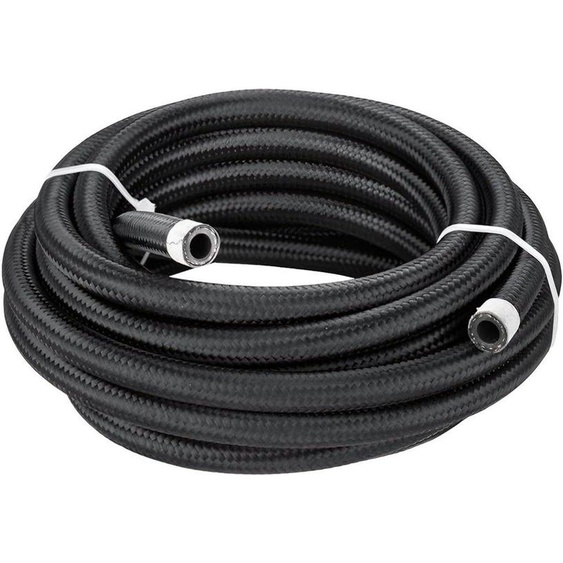 Tuyau de carburant pour moteur - Tressé - Résistant à la pression - Acier inoxydable - Nylon - Adapté aux voitures et aux motos - Noir